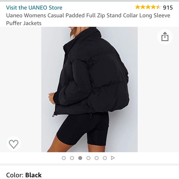 BLACK OVERSIZED PUFFER JACKET - Picture 3 of 4